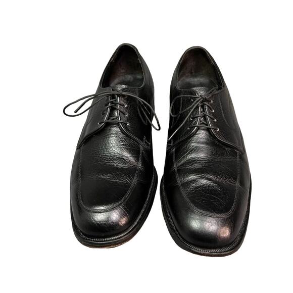 The Florsheim Shoe Mens 8.5 Black Moc Toe Leather Lace Up Oxfords Dressy - Picture 1 of 13
